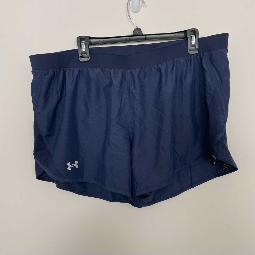 Under Armour Fly By 2.0 Navy Blue Athletic Shorts